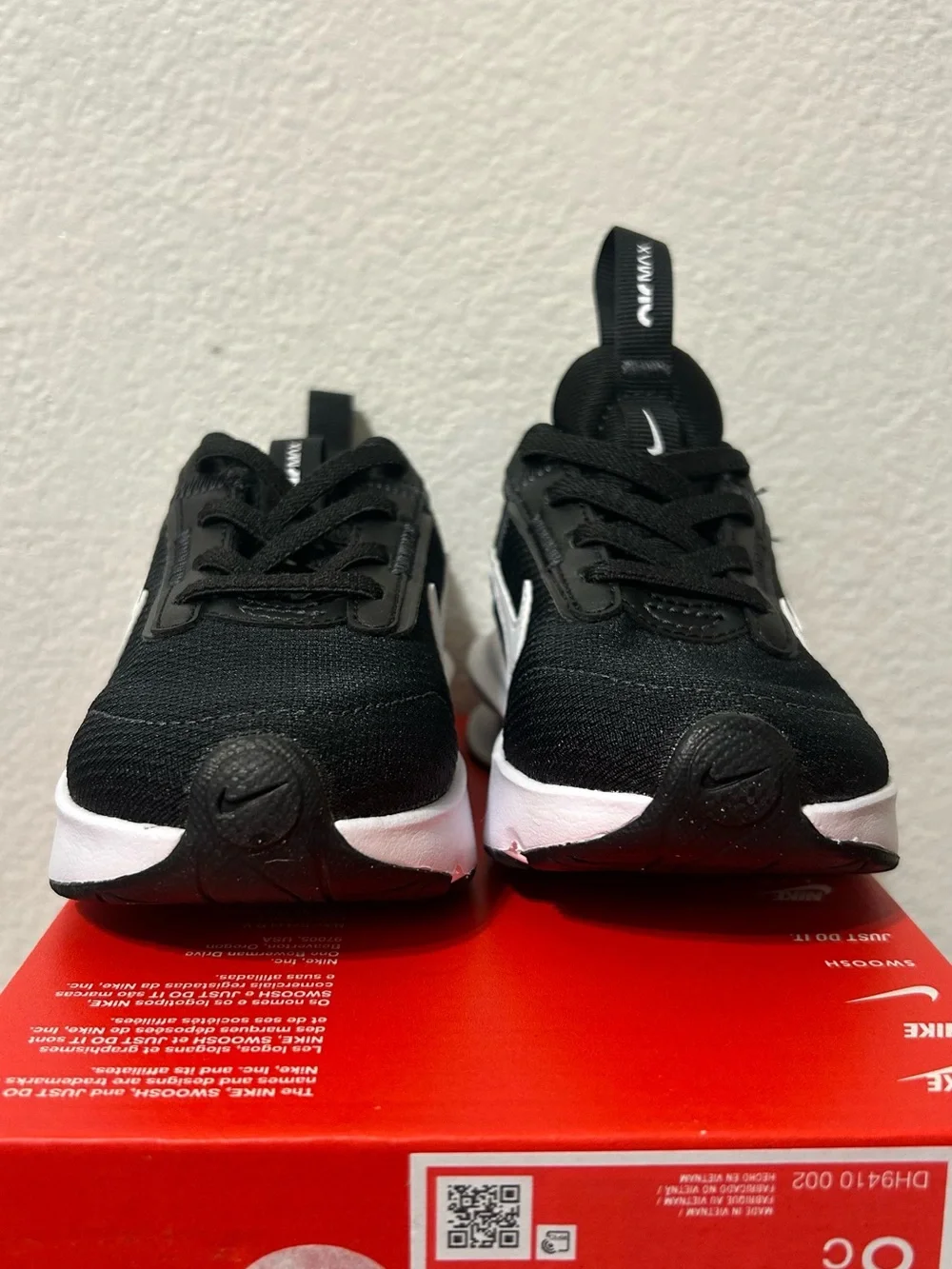 Nike Air Max INTRLK Lite TD Toddler Boys Black White Slip On Size 8C